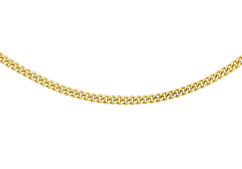 18ct Yellow Gold Diamond Cut Curb Chain