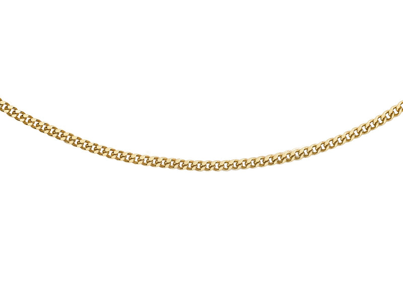 18ct Yellow Gold 35 Diamond Cut Curb Chain