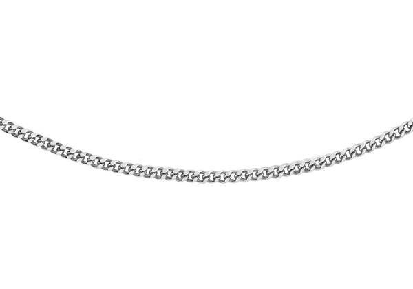 18ct White Gold 25 Diamond Cut Curb Chain 41m/16"9