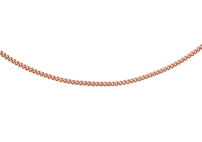18ct Rose Gold 25 Diamond Cut Curb Chain