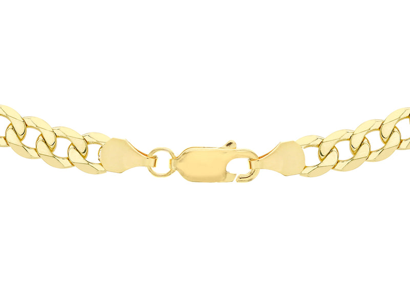 18ct Yellow Gold 120 Diamond Cut Curb Chain