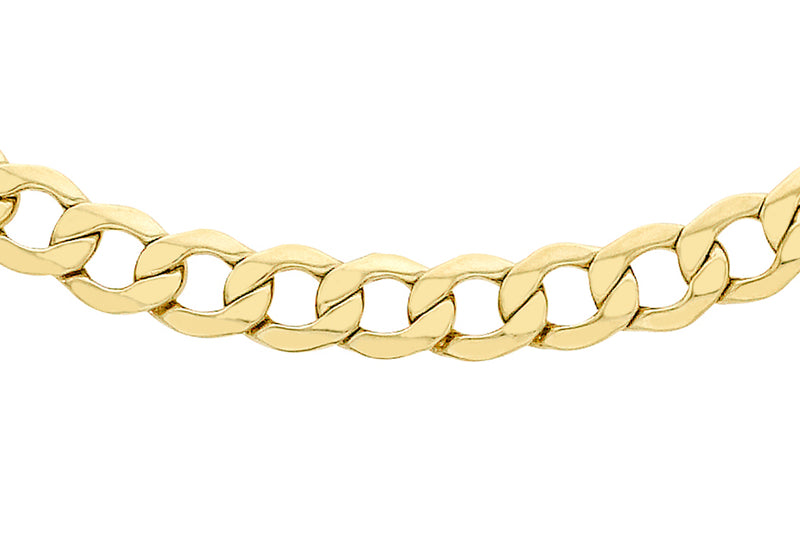 18ct Yellow Gold 120 Diamond Cut Curb Chain