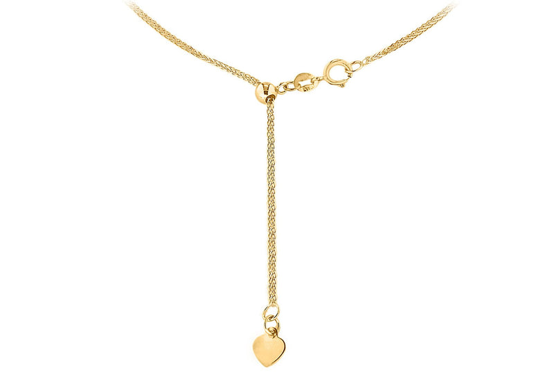 18ct Yellow Gold Spiga Adjustable Slider Chain