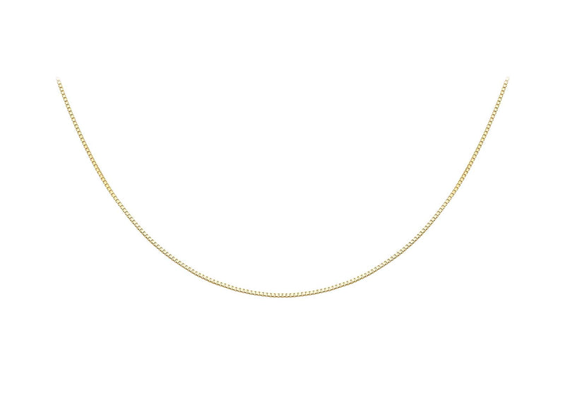 18ct Yellow Gold Adjustable Heart Slider Box Chain