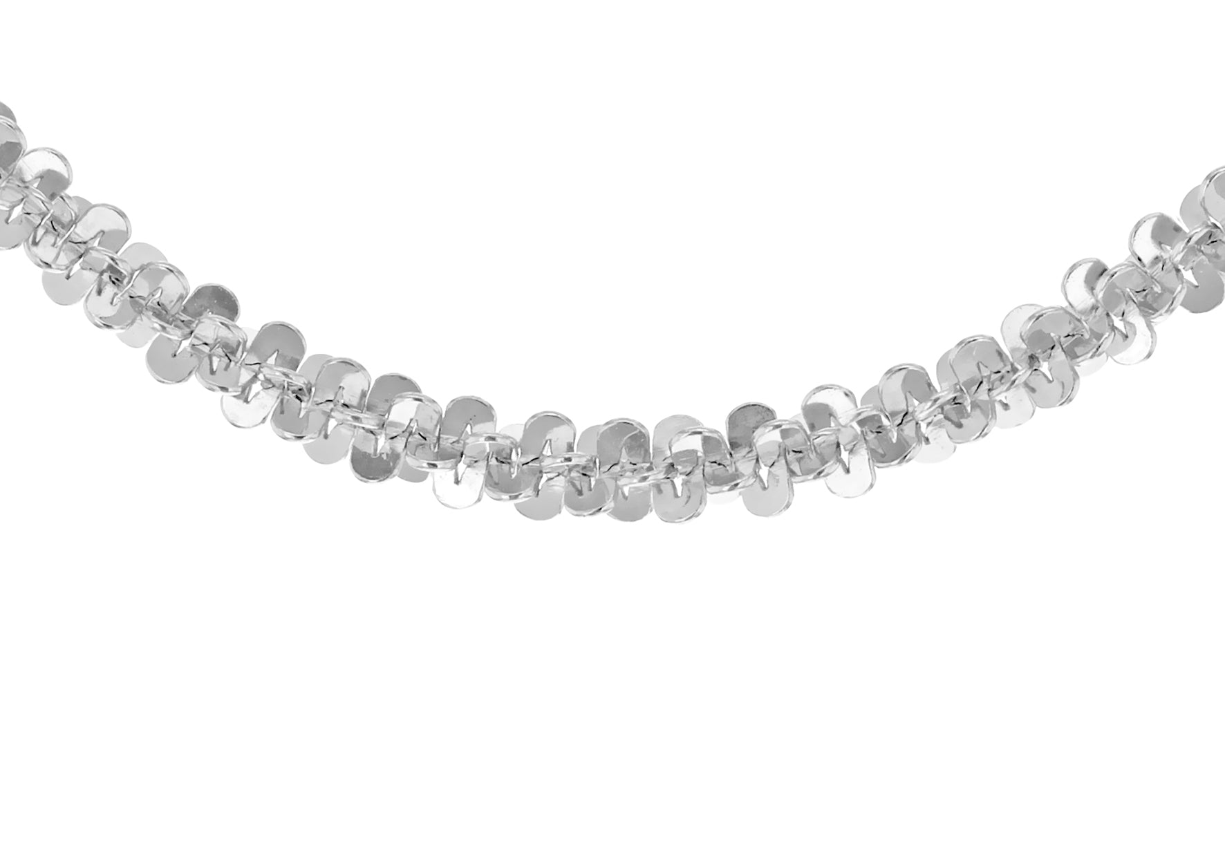 Twist riss Cross Chain 18ct White Gold