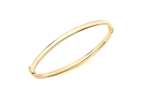 18ct Yellow Gold Oval Tube Bangle