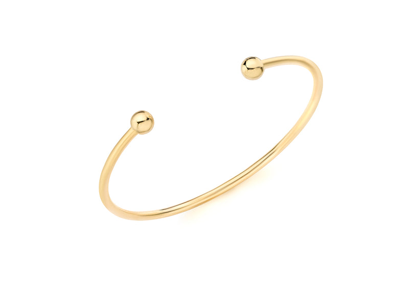 18ct Yellow Gold Tube Torque Bangle