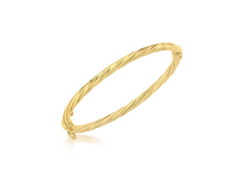 18ct Yellow Gold Twist Oval Baby Bangle