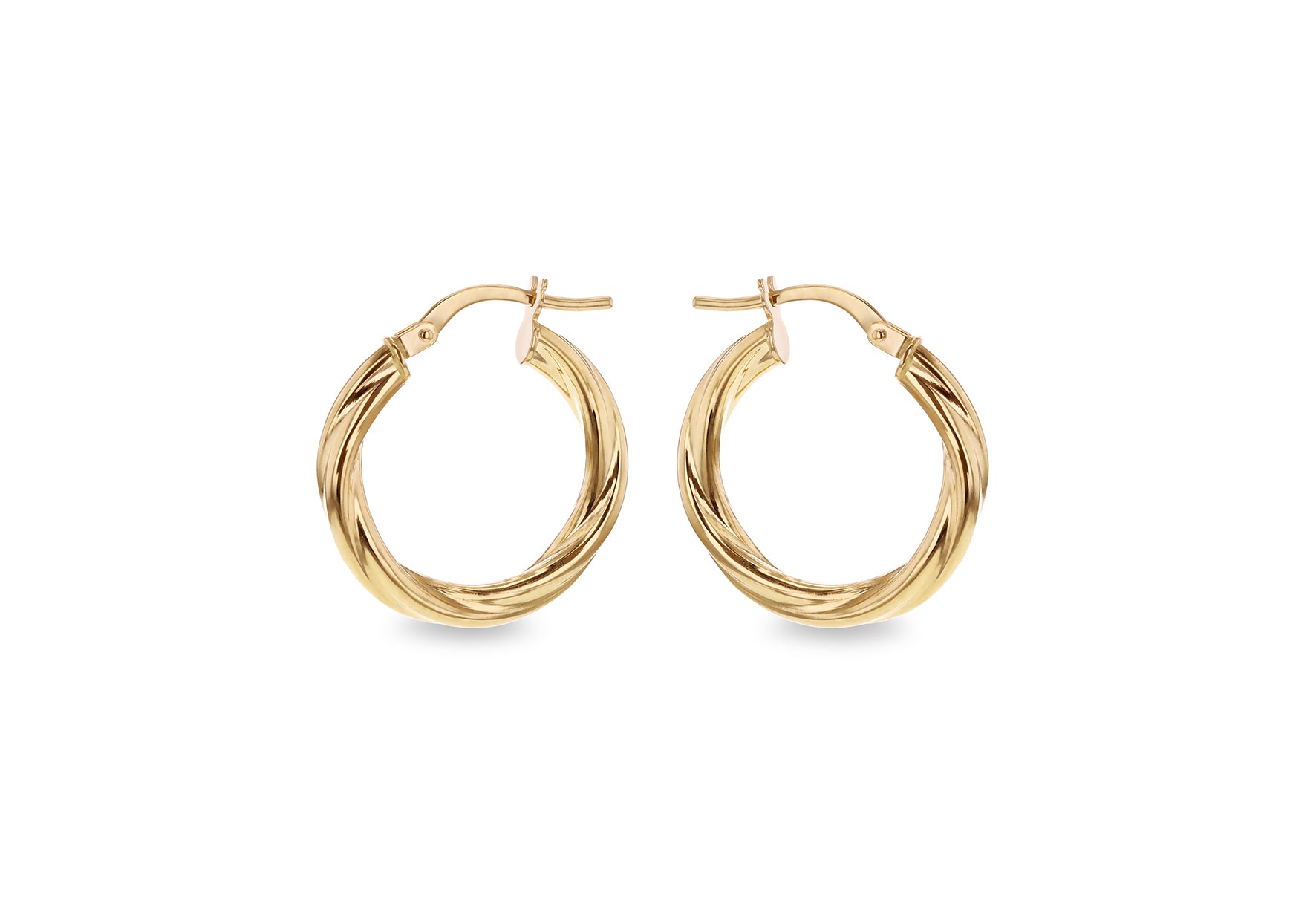 18ct Yellow Gold Swirl Loop Earrings
