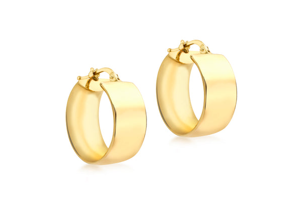 18ct Yellow Gold 19mm Huggy Earrings