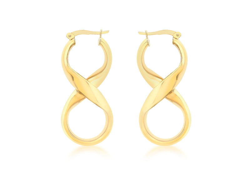 18ct Yellow Gold 'Figure 8' Creole Earrings