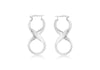 9ct White Gold 14mm x 31mm 'Figure 8' Creole Earrings