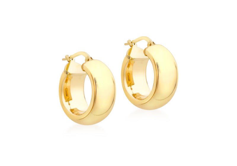 18ct Yellow Gold 18mm Polished Wide Creole Earrings