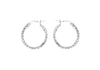 18ct White Gold 18mm Diamond Cut Oval Creole Earrings