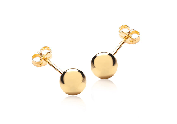 18ct Yellow Gold 6mm Ball Stud Earrings