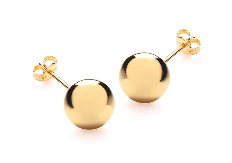 18ct Yellow Gold 10mm Ball Stud Earrings