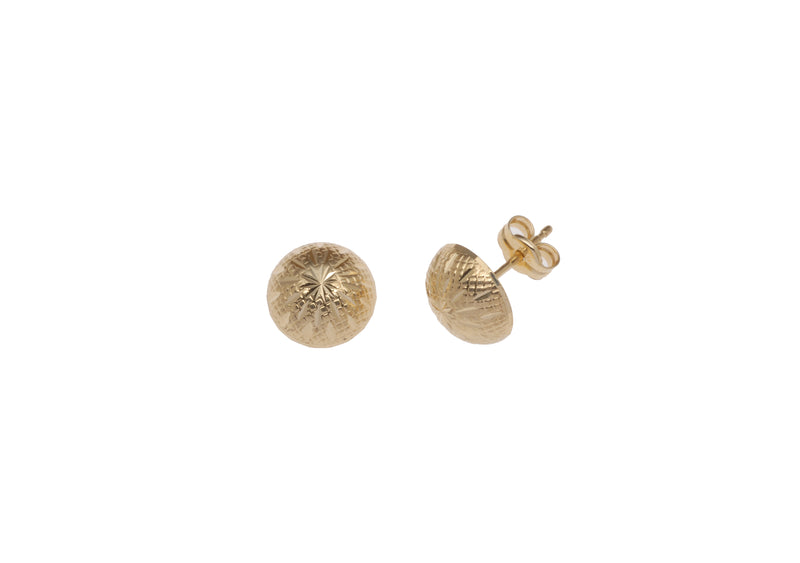 Diamond Cut Stud Earrings 18ct Gold