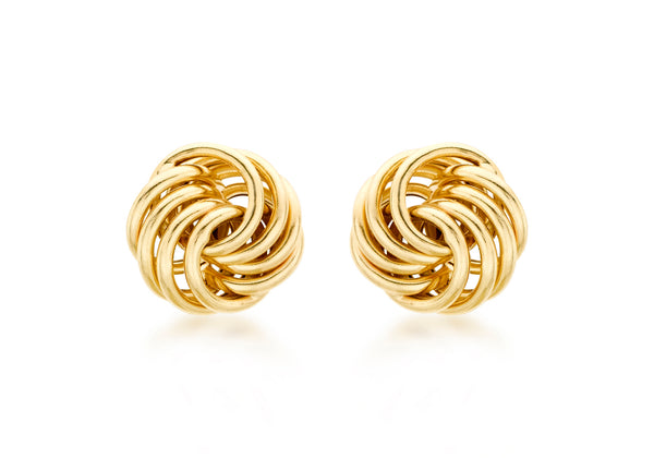 18ct Yellow Gold Rose Stud Earrings