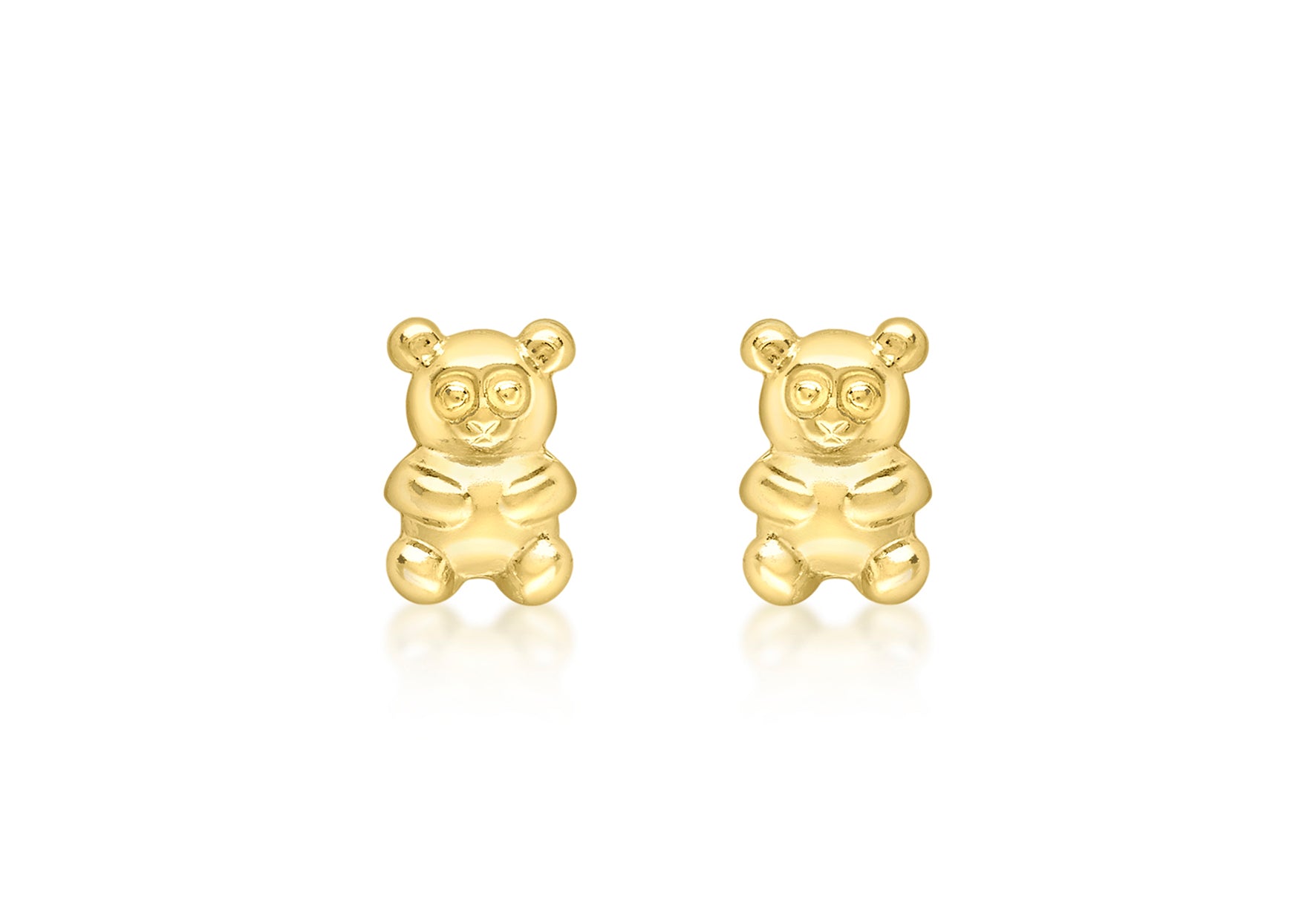 18ct Yellow Gold Teddy Bear Stud Earrings