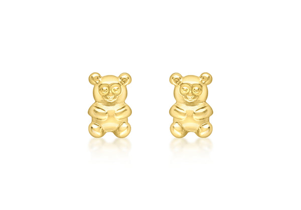 18ct Yellow Gold Teddy Bear Stud Earrings