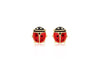 18ct Yellow Gold 6mm x 7mm Enamel Ladybird Stud Earrings