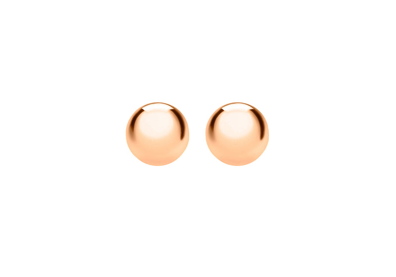 18ct Rose Gold 6mm Ball Stud Earrings