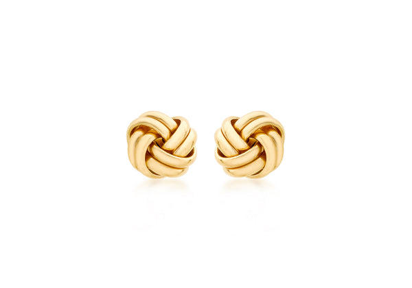 18ct Yellow Gold 10mm Knot Stud Earrings