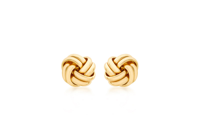18ct Yellow Gold 10mm Knot Stud Earrings