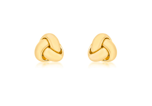 18ct Yellow Gold 8mm Knot Stud Earrings