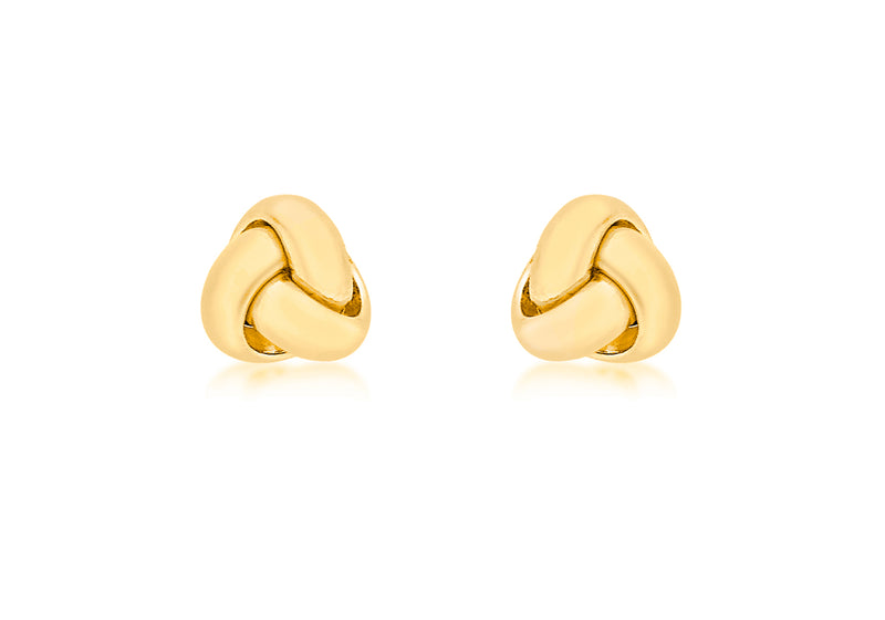 18ct Yellow Gold 8mm Knot Stud Earrings