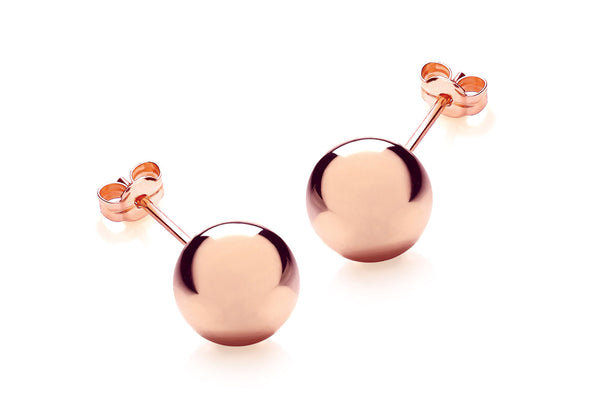 18ct Rose Gold Ball Stud Earrings