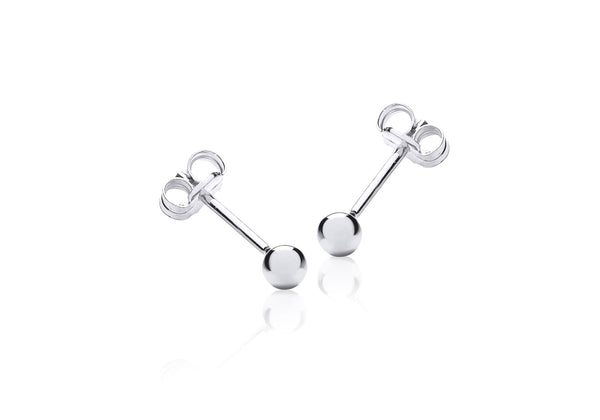 18ct White Gold Ball Stud Earrings