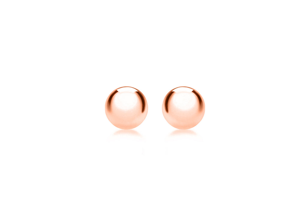 18ct Rose Gold Ball Stud Earrings
