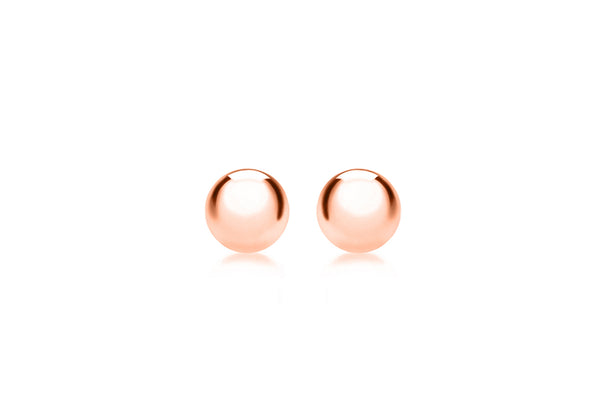 18ct Rose Gold Ball Stud Earrings