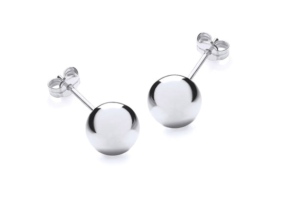 18ct White Gold 8mm Ball Stud Earrings