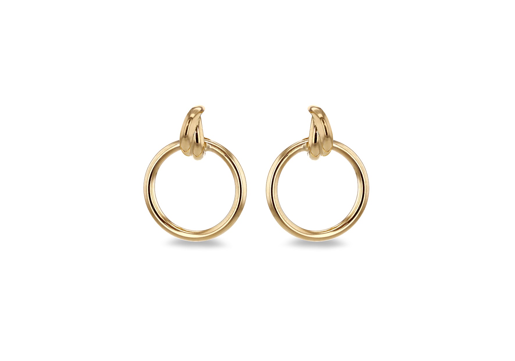 18ct Yellow Gold Bail Circle Stud Earrings