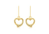 18ct Yellow Gold Heart Drop Earrings