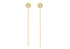 18ct Yellow Gold Zirconia  and Box Chain Drop Earrings