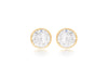18ct Yellow Gold 4mm Zirconia  Round Stud Earrings