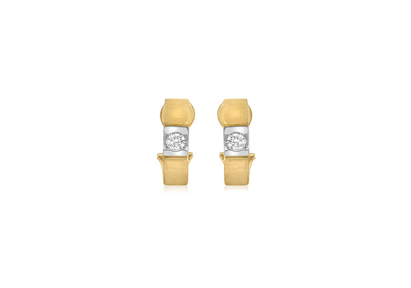 Diamond Satin Earrings 18ct 2-Colour Gold 0.50ct9