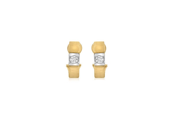 Diamond Satin Earrings 18ct 2-Colour Gold 0.50ct9