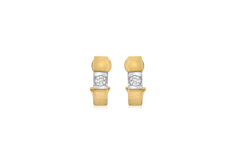 Diamond Satin Earrings 18ct 2-Colour Gold 0.50ct9