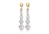 18ct Yellow Gold Zirconia  5-Stone Graduated Drop Earrings