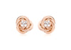 18ct Rose Gold Zirconia  6.5mm Knot Stud Earrings