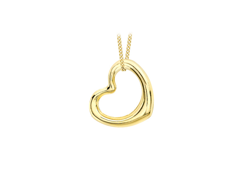 18ct Yellow Gold Heart Slider Pendant