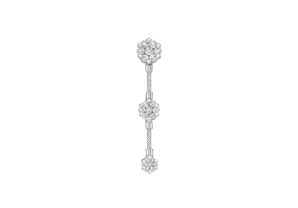 18ct White Gold 1.00t Diamond Cluster Trilogy Pendant