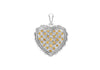 18ct White Gold Citrine Scallop Edge Heart Pendant