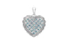 Blue Topaz Sallop Edge Heart Pendant 18ct White Gold