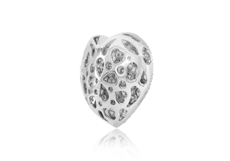 18ct White Gold 1.35ct Pave Set Diamond Heart Pendant