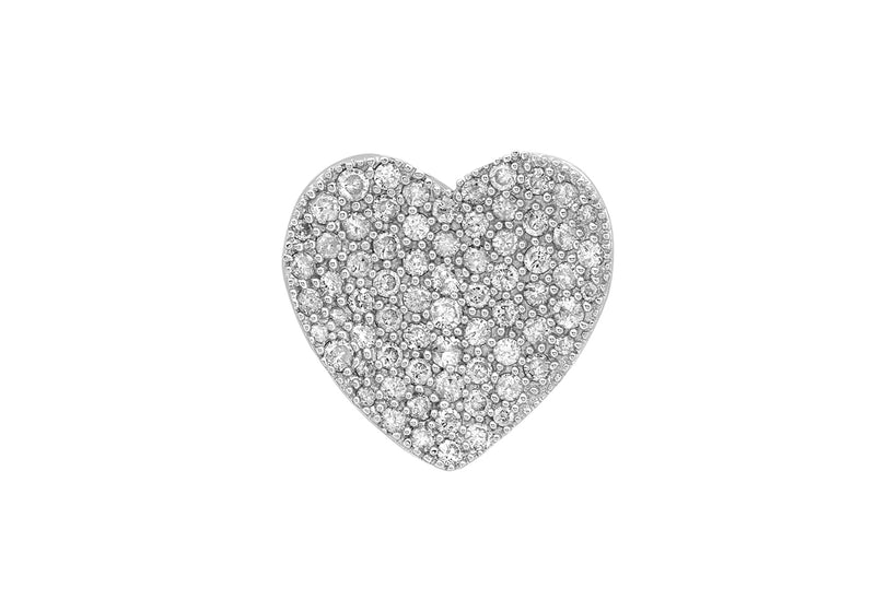 18ct White Gold 1.35ct Pave Set Diamond Heart Pendant